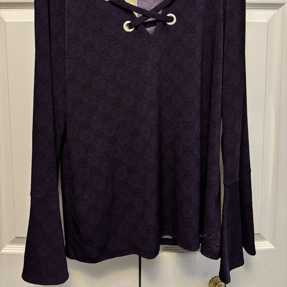 NWT Women's Mickael Kors Purple Blouse Size XL Free Shipping - Picture 3 of 4
